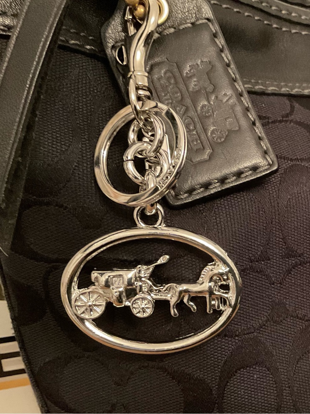 Silver Horse & Carriage Charm Keychain / Bag Charm